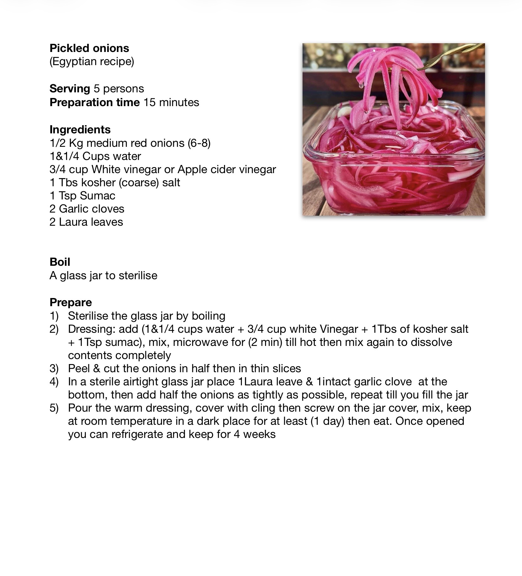 Recipe for Pickled onions - Dr. Cook